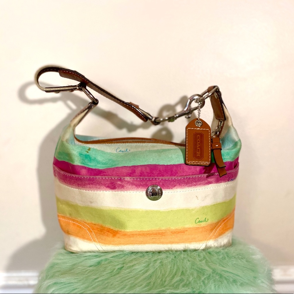 💗Coach💗Rainbow Watercolor Shoulder Bag